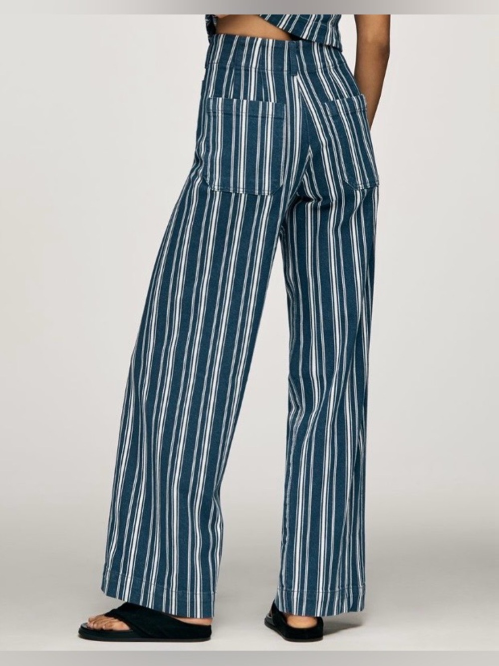 Anthropologie Colette Striped Wide-Leg Full-Length Pants Size 28P NWT - Picture 3 of 14